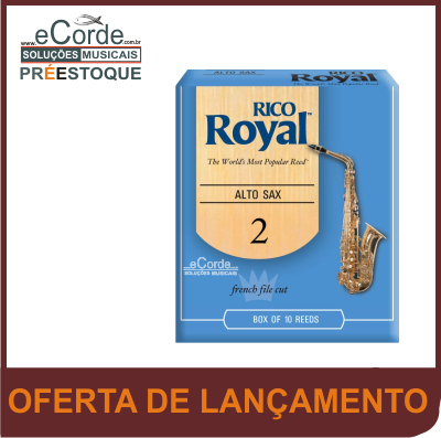 Caixa de Palhetas Rico Royal France File Cut - Sax Alto