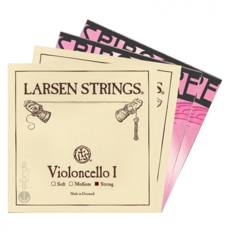 Encordoamento Montado Violoncelo - LARSEN RÍGIDA + SPIROCORE TUNGSTENIUM MÉDIA
